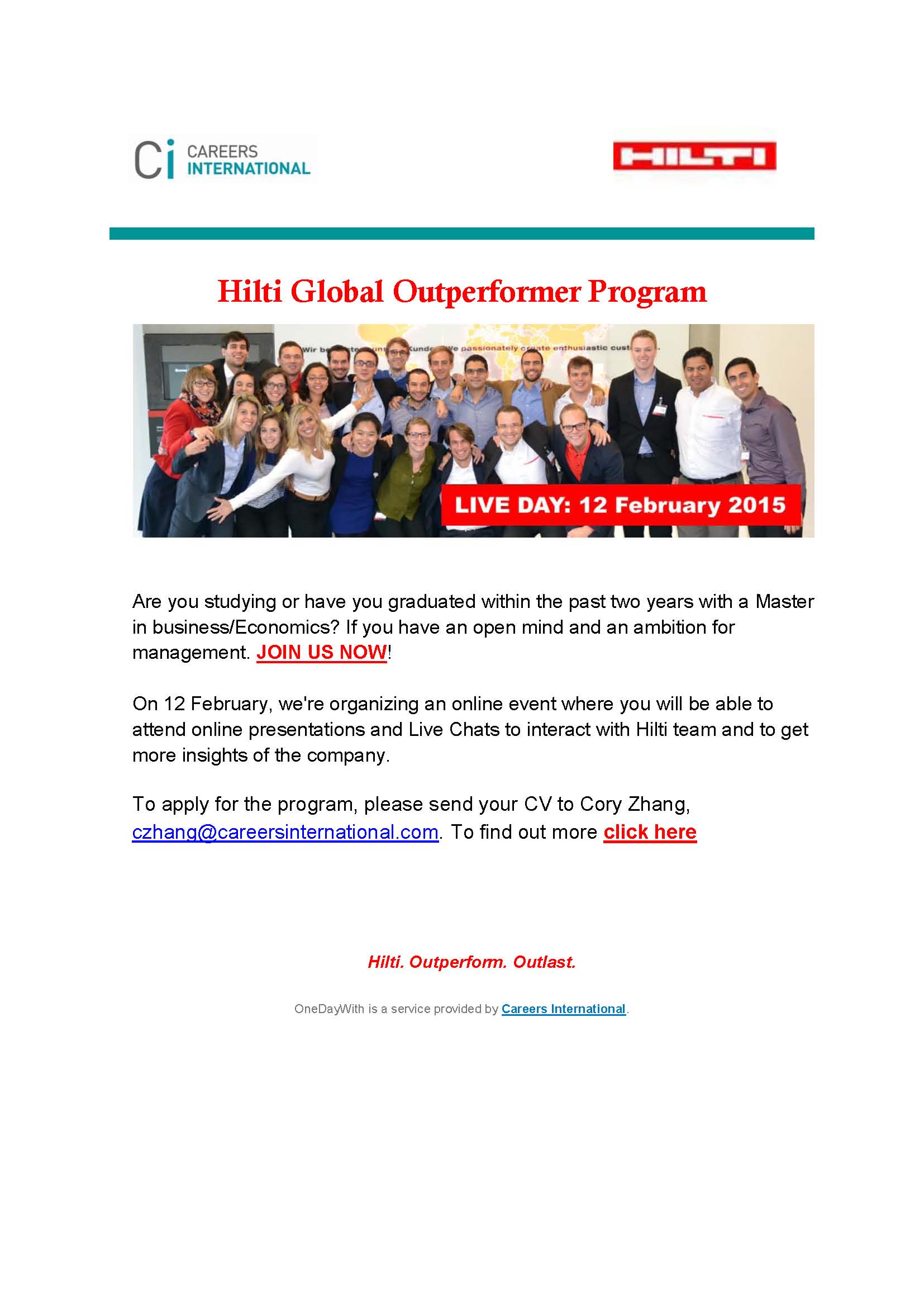 Online presentations and Live chats with Hilti